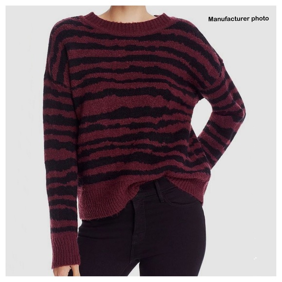 Aqua Zebra Stripe Drop Shoulder Sweater - Picture 6 of 6